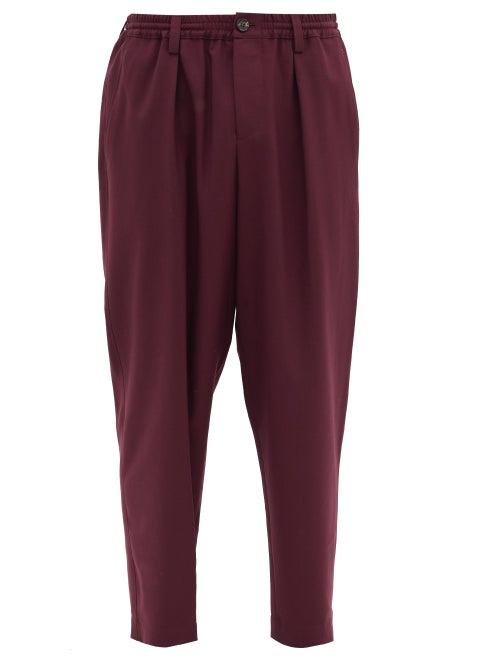 Matchesfashion.com Marni - Straight-leg Tropical-wool Twill Trousers - Mens - Burgundy