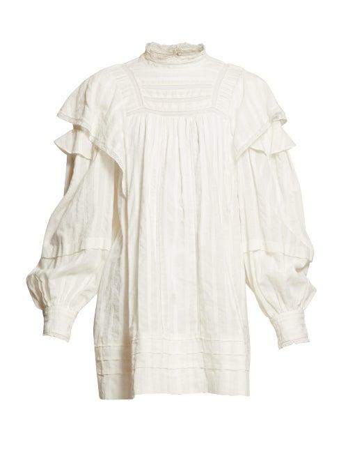 Matchesfashion.com Isabel Marant Toile - Patsy Crochet Insert Voile Mini Dress - Womens - White