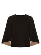 Valentino Cut-out Back Satin-lined Cape Top