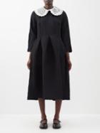 Comme Des Garons Comme Des Garons - Lace-collar Jacquard Midi Dress - Womens - Black