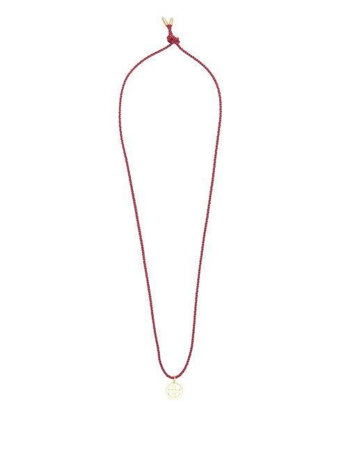 Matchesfashion.com Luis Morais - Suncross Pendant Necklace - Mens - Burgundy