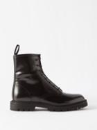 The Row - Ranger Polished-leather Lace-up Boots - Womens - Black