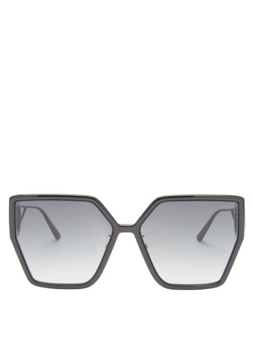 Matchesfashion.com Dior - 30montaigne Butterfly Acetate Sunglasses - Womens - Black Grey