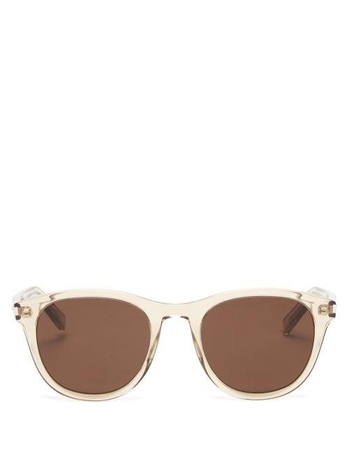 Matchesfashion.com Saint Laurent - D-frame Acetate Sunglasses - Mens - Yellow