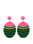 Matchesfashion.com Maryjane Claverol - Lele Striped Cord Clip On Earrings - Womens - Multi