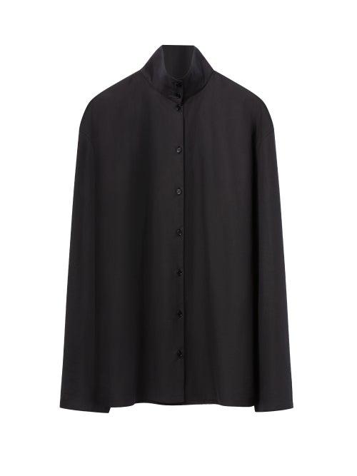 Lemaire - Stand-collar Poplin Shirt - Womens - Black