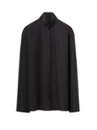 Lemaire - Stand-collar Poplin Shirt - Womens - Black