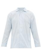 Matchesfashion.com E. Tautz - Hairline-striped Cotton-poplin Pyjama Shirt - Mens - Blue White