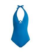 Matchesfashion.com Eres - Effect Halterneck Swimsuit - Womens - Blue