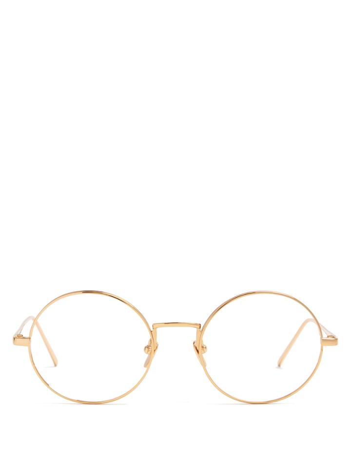 Linda Farrow Round-frame Metal Glasses