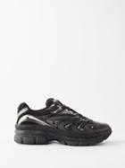 Valentino Garavani - Ms-2960 Leather And Mesh Trainers - Mens - Black White