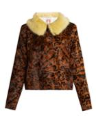 Shrimps Betsy Cropped Leopard-print Faux-fur Jacket