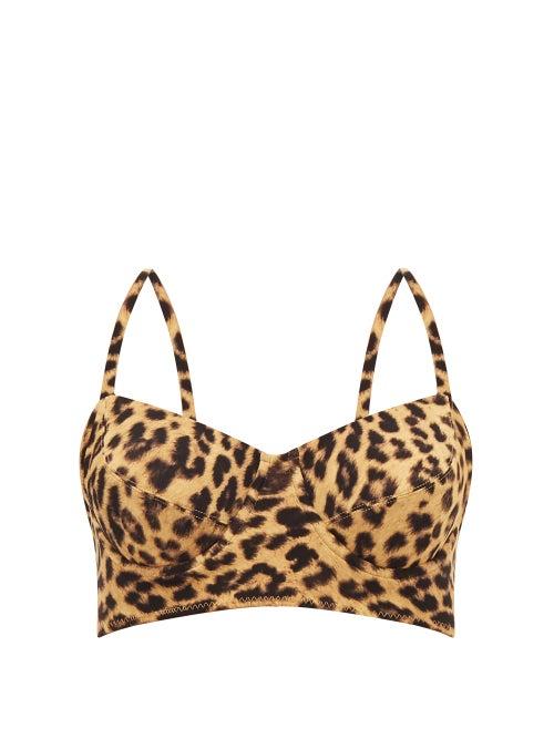 Matchesfashion.com Norma Kamali - Leopard-print Bralette Bikini Top - Womens - Leopard