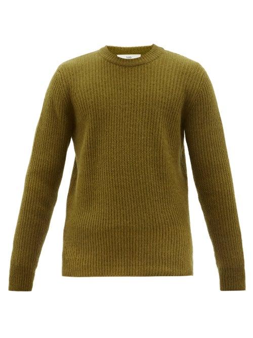 Matchesfashion.com Sfr - Leth Crew Neck Ribbed Knit Sweater - Mens - Green