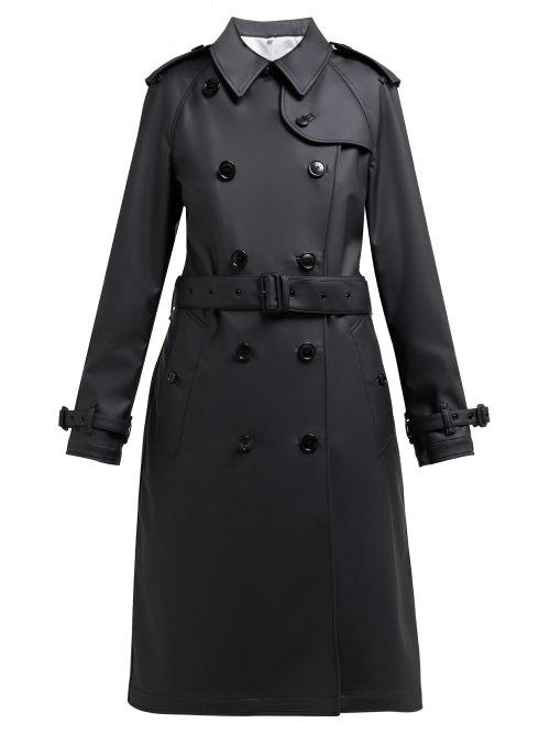 Matchesfashion.com Burberry - Curradine Double Breasted Coated Trench Coat - Womens - Black