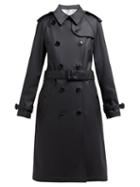 Matchesfashion.com Burberry - Curradine Double Breasted Coated Trench Coat - Womens - Black