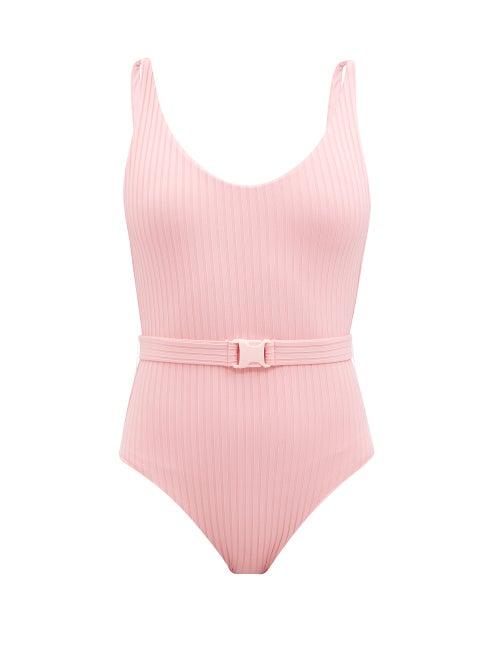 Melissa Odabash - St Tropez Ribbed Swimsuit - Womens - Blush