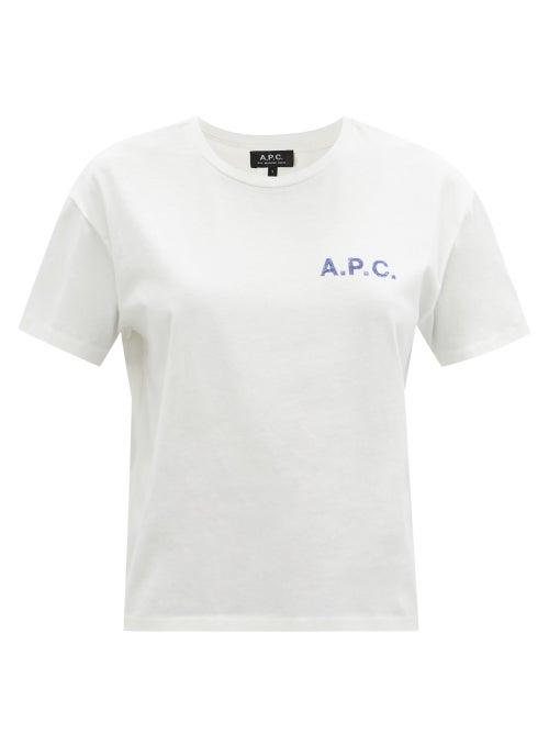 Ladies Rtw A.p.c. - Judy Logo-print Jersey T-shirt - Womens - White