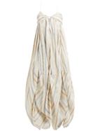 Matchesfashion.com Jacquemus - Calci Halterneck Cotton Blend Maxi Dress - Womens - Beige Multi