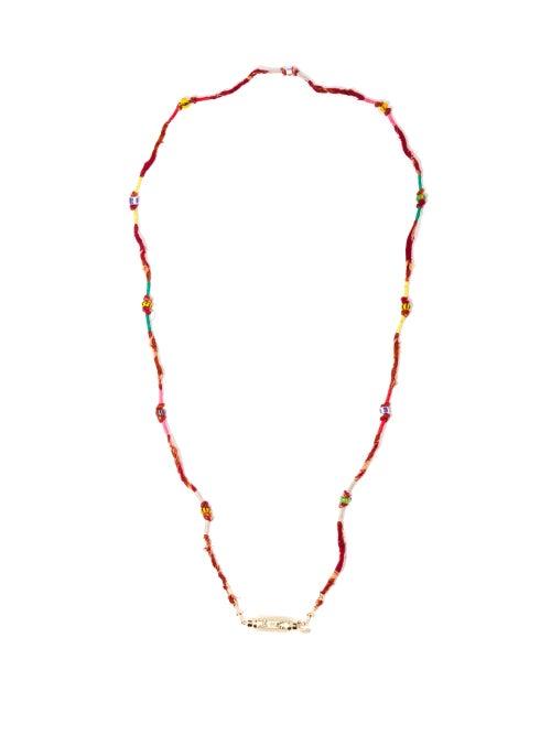 Matchesfashion.com Marie Lichtenberg - Baby Bead & 9kt Gold Locket Charm Cord Necklace - Mens - Gold Multi