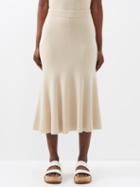 Joseph - Luxe High-rise Midi Skirt - Womens - Beige