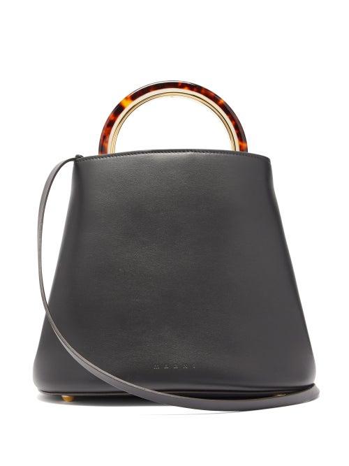 Matchesfashion.com Marni - Pannier Medium Leather Bucket Bag - Womens - Black