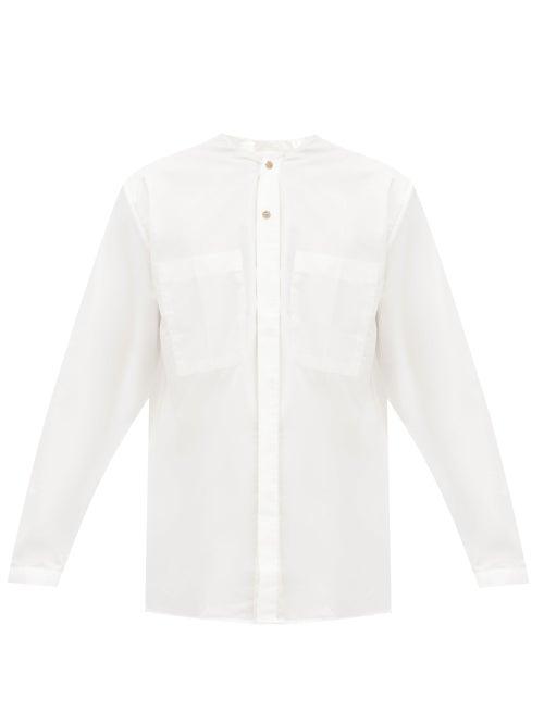 Matchesfashion.com Toogood - The Blacksmith Collarless Cotton Shirt - Mens - White