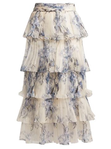 Johanna Ortiz Journey Of The Soul Floral-print Silk Skirt
