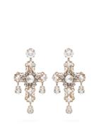 Matchesfashion.com Dolce & Gabbana - Crystal Cross Clip On Earrings - Womens - Gold