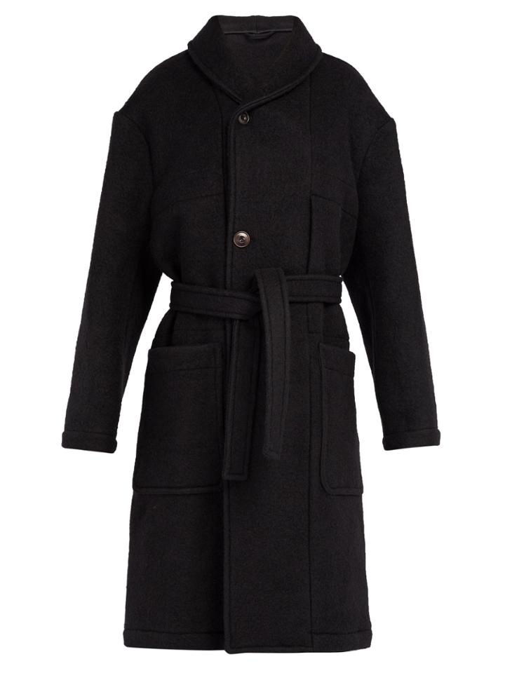 Lemaire Shawl-collar Melton Wool Coat