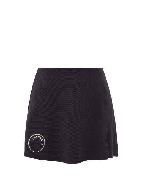 Ladies Activewear Marysia Sport - Steffi Scalloped-edge High-rise Skort - Womens - Black