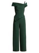 Roland Mouret Gable Peplum Wool-crepe Jumpsuit