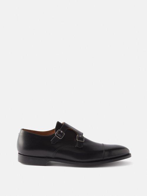 Crockett & Jones - Lowndes Monk-strap Leather Shoes - Mens - Black