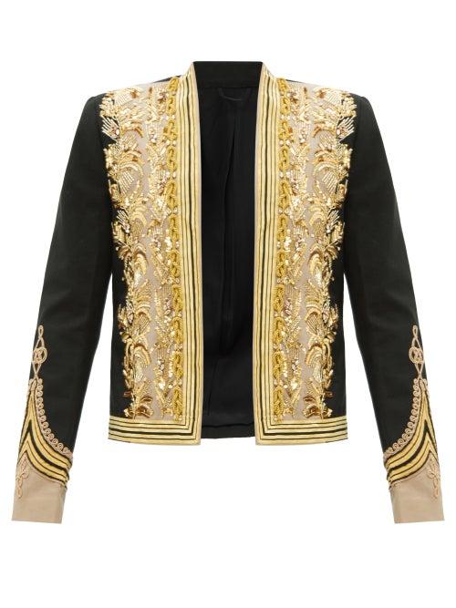 Mens Rtw Balmain - Spencer Sequinned Cotton Grain-de-poudre Blazer - Mens - Multi