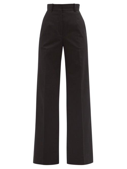 Matchesfashion.com Another Tomorrow - Tailored Cotton-blend Wide-leg Trousers - Womens - Black