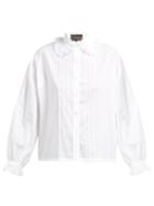 Matchesfashion.com La Fetiche - Jane Lace Collar Cotton Twill Blouse - Womens - White