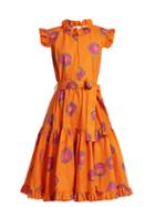 Matchesfashion.com La Doublej - Short & Sassy Floral Print Cotton Dress - Womens - Orange Multi