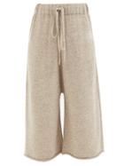 Lauren Manoogian - Miter Cropped Alpaca-blend Wide-leg Trousers - Womens - Beige Melange