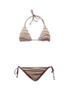 Matchesfashion.com Missoni Mare - Stripe-knit Stretch-mesh Bikini - Womens - Multi