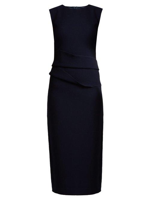 Matchesfashion.com Carl Kapp - Luna Wool Crepe Dress - Womens - Navy
