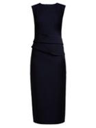 Matchesfashion.com Carl Kapp - Luna Wool Crepe Dress - Womens - Navy