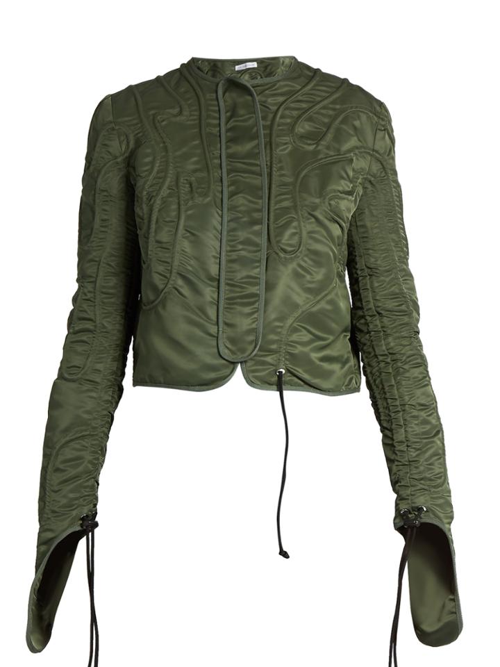 J.w.anderson Squiggle-drawstring Satin-twill Bomber Jacket