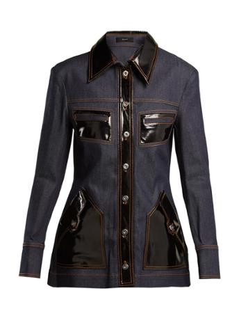 Ellery Spector Pvc-trimmed Denim Jacket