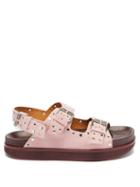Matchesfashion.com Isabel Marant - Ophie Buckled Studded Suede Sandals - Womens - Pink