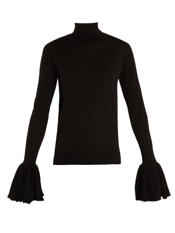 Adam Lippes Fluted-cuff Wool Sweater