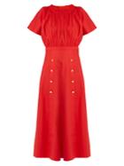 Saloni Dakota Off-the-shoulder Stretch-cotton Midi Dress