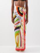 Pucci - Iride-print Organic-cotton Sarong - Womens - Red Multi