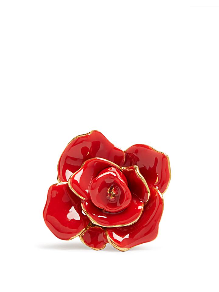 Oscar De La Renta Rosette Enamel-painted Ring