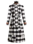 Matchesfashion.com Altuzarra - Agrippina Checked Belted Wool Blend Coat - Womens - Black White
