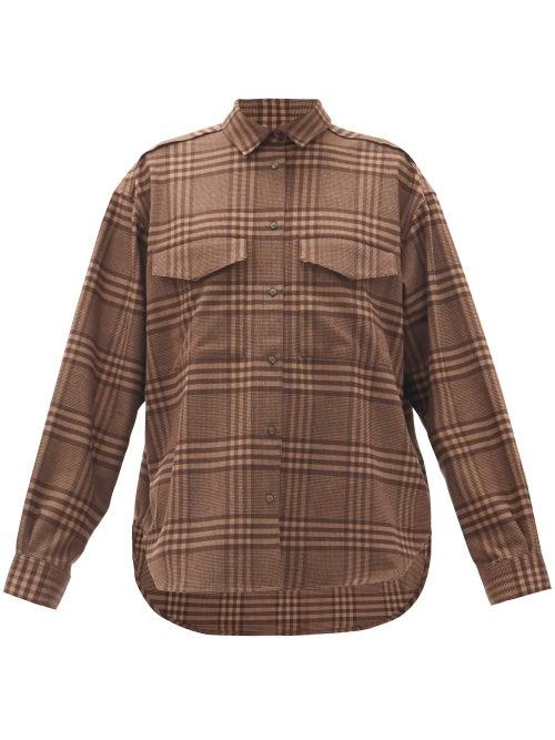 Matchesfashion.com Totme - Novella Checked Flannel Shirt - Womens - Brown